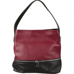 Skórzana torebka w kolorze bordowo-czarnym - 30 x 30 x 13 cm. Czerwone torby na ramię damskie marki Classe Regina. W wyprzedaży za 363.95 zł.