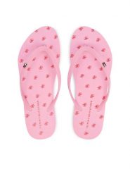 Tommy Hilfiger Japonki Repeat Logo Platform FW0FW09199 Różowy. Czerwone klapki damskie Tommy Hilfiger, bez wzorów, z syntetyku, bez obcasa. Za 209.99 zł.