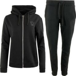 Zestaw damski Athl. dpt Susy Black - bluza z kapturem i spodnie dresowe L. Czarne spodnie dresowe damskie Erima, l, z aplikacjami, z bawełny. Za 277.99 zł.