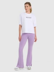 4F Legginsy z rozszerzanymi nogawkami damskie - fioletowe XS. Fioletowe legginsy damskie 4f, xs, bez wzorów, z dzianiny. Za 129.99 zł.