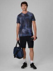 4F Spodenki treningowe szybkoschnące męskie - czarne M. Czarne krótkie spodenki sportowe męskie 4f, m, bez wzorów, z materiału, na fitness i siłownię. Za 99.99 zł.