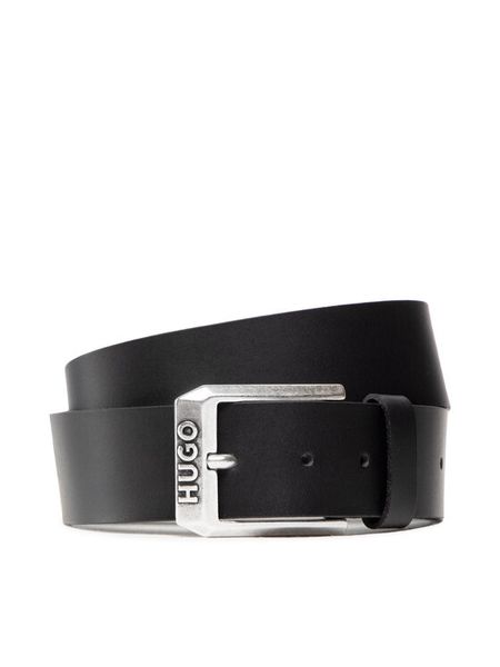 Hugo Pasek Męski Gelio-C 50480441 Czarny. Czarne paski damskie Hugo, bez wzorów, ze skóry. Za 219.99 zł.