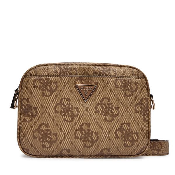 Torebka Guess. Brązowe listonoszki damskie Guess, z aplikacjami, bez dodatków. Za 400.99 zł.