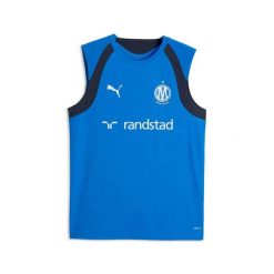 Koszulka treningowa z długim rękawem OM 2026/27. Niebieskie koszulki sportowe męskie Puma, l, bez wzorów, z jersey, bez kołnierzyka, bez ramiączek, na fitness i siłownię. Za 247.50 zł.