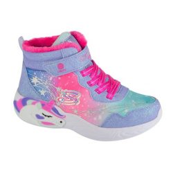 Buty zimowe dziewczęce, Unicorn Dreams - Magical Cove. Fioletowe buty zimowe dziewczęce Skechers, bez wzorów, z materiału, bez zapięcia. Za 179.99 zł.
