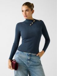 Guess Sweter 180412 Niebieski Classic Fit. Niebieskie swetry damskie Guess, xxl, z aplikacjami, bez kołnierzyka, bez ramiączek, bez kaptura. Za 395.00 zł.