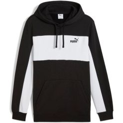 Bluza z kapturem Puma Ess Block Hoodie Fl, Mężczyźni. Czarne bluzy męskie Puma, m, bez wzorów, z bawełny, z kapturem. Za 390.00 zł.