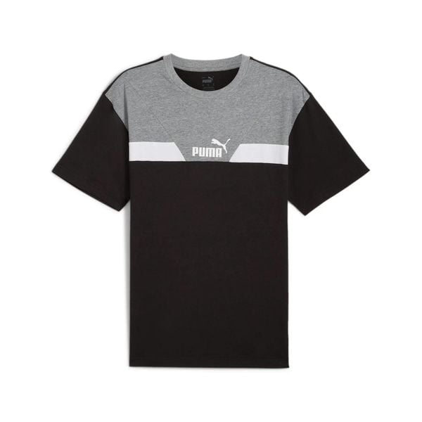 Koszulka Puma Power Colorblock. Czarne koszulki sportowe męskie Puma, s, bez wzorów, z bawełny, bez kołnierzyka, bez ramiączek. Za 98.58 zł.