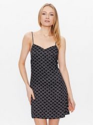 KARL LAGERFELD Koszula nocna 225W2135 Czarny Regular Fit. Czarne piżamy damskie KARL LAGERFELD, xs, bez wzorów, z wiskozy, bez ramiączek. Za 599.99 zł.