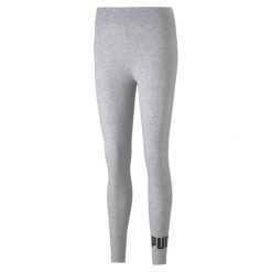Damskie legginsy z logo Essentials PUMA Light Gray Heather. Czarne legginsy sportowe damskie Puma, l, bez wzorów, z bawełny, na fitness i siłownię. Za 120.10 zł.