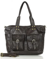 Shopper bag skórzany XLMARCO MAZZINI c. brąz v232c. Torebki shopper damskie bez wzorów, ze skóry, vintage, bez dodatków. Za 569.05 zł.