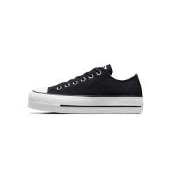 Trampki na platformie dla Converse Chuck Taylor All Star, Kobiety. Czarne obuwie sportowe damskie Converse, bez wzorów, casualowe, bez zapięcia. Za 590.00 zł.