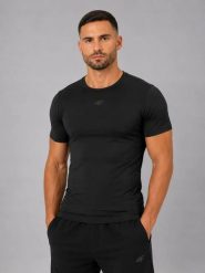T-SHIRT MĘSKI 4F KOSZULKA TRENINGOWA SZYBKOSCHNĄCA TFTSM1345. Białe koszulki sportowe męskie 4f, m, bez wzorów, z materiału, bez kołnierzyka, bez ramiączek, na fitness i siłownię. Za 182.98 zł.