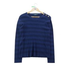 Second life - Sweter damski dzianina bawełna modal - Stan bardzo dobry. Niebieskie swetry damskie Ralph Lauren, l, bez wzorów, z bawełny, biznesowe, bez kołnierzyka, bez ramiączek, bez kaptura. Za 146.96 zł.