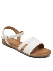 Clara Barson Sandały SIGGY WS2515-01 Biały. Białe klapki damskie Clara Barson, bez wzorów, z syntetyku, bez obcasa, na płaskiej podeszwie, bez zapięcia. Za 79.99 zł.