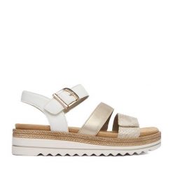 Sandały Remonte. Żółte sandały damskie Remonte, bez wzorów, bez obcasa, na płaskiej podeszwie, bez zapięcia. Za 359.99 zł.