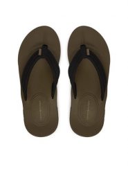 Tommy Hilfiger Japonki Molded Hilfiger Lth Beach Sandal FM0FM05802 Czarny. Czarne klapki męskie Tommy Hilfiger, z syntetyku. Za 209.99 zł.