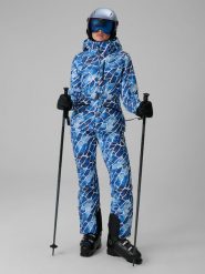 4F Spodnie narciarskie z szelkami membrana 10000 damskie - granatowe S. Niebieskie spodnie snowboardowe damskie 4f, na zimę, m, bez wzorów, wakacyjne, narciarskie. Za 599.99 zł.