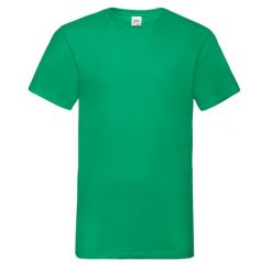Męska Koszulka Z Dekoltem Valueweight. Zielone koszulki sportowe męskie Fruit of the Loom, m, bez wzorów, bez kołnierzyka, bez ramiączek, trekkingowe. Za 33.99 zł.