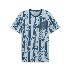 Koszulka PUMA x NEYMAR JR Creativity PUMA Ocean Tropic Turquoise Surf Blue. Niebieskie koszulki sportowe męskie Puma, xl, bez wzorów, bez kołnierzyka, bez ramiączek, do piłki nożnej. Za 149.99 zł.