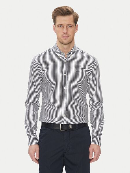 BOSS Koszula H-Roan-Bd-E-C1-243 50520285 Niebieski Slim Fit. Niebieskie koszule męskie Boss, m, bez wzorów, z bawełny, bez kołnierzyka, bez ramiączek. Za 329.99 zł.