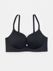 Biustonosz push-up bez fiszbin - czarny. Czarne biustonosze Sinsay, bez wzorów. Za 29.99 zł.