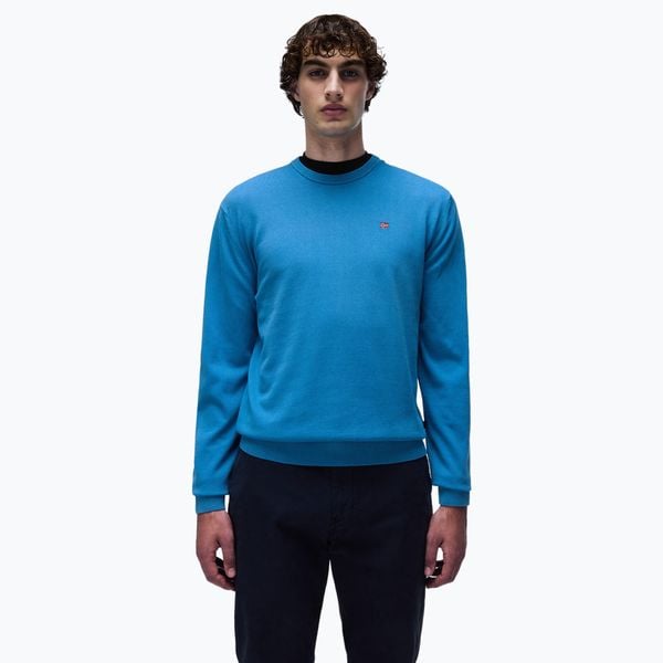 Sweter męski Napapijri Droz 5. Niebieskie swetry przez głowę męskie Napapijri, m, bez wzorów, bez kołnierzyka. Za 279.99 zł.