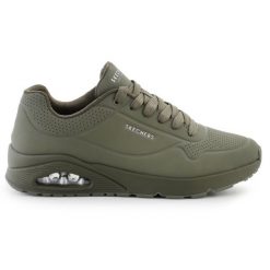 Buty Skechers Uno Stand On Air 52458-DKGR zielone. Zielone eleganckie półbuty z materiału, eleganckie, bez zapięcia. Za 544.84 zł.