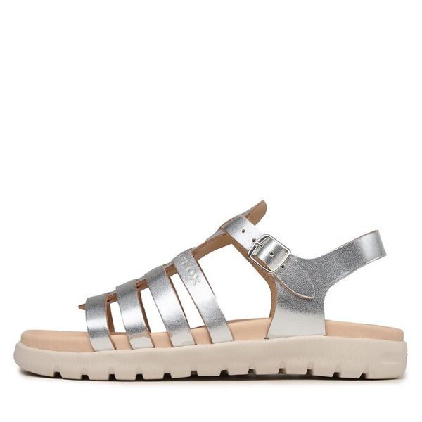 Sandały Geox. Szare sandały dziewczęce Geox, bez zapięcia. Za 329.99 zł.