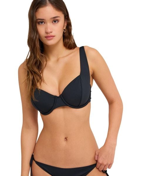 Stanik bikini D-cup dla Kobiety BEACH CLASSICS Czarny. Czarne bikini damskie Roxy, xl, bez wzorów. Za 174.45 zł.