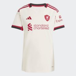 Koszulka Liverpool FC 25/26 Away Jersey. Białe t-shirty damskie Adidas, xs, bez wzorów, z jersey, klasyczne, bez kołnierzyka. Za 439.00 zł.