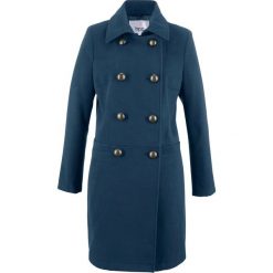 Płaszcz z materiału w optyce wełny bonprix ciemnoniebieski. Płaszcze damskie marki FOUGANZA. Za 189.99 zł.