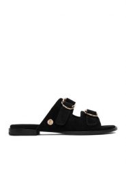 U.S. Polo Assn. Klapki EO-KATYA001W/6S1 Czarny. Czarne klapki damskie U.S. Polo Assn., bez wzorów, ze skóry, bez obcasa. Za 166.99 zł.