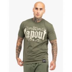 Koszulka Tapout Crashed. Brązowe koszulki sportowe męskie TAPOUT, bez wzorów, bez kołnierzyka, bez ramiączek, do biegania. W wyprzedaży za 94.00 zł.