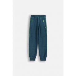 Spodnie dresowe chłopięce Lemon Explore WL6 zielone z lampasami. Zielone spodnie sportowe dla chłopców LEMON explore, bez wzorów, z bawełny, sportowe, na fitness i siłownię. Za 89.90 zł.