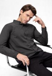 Koszula z długim rękawem, Regular Fit, K-BENTU. Koszule męskie Volcano, l, bez wzorów, z bawełny, bez kołnierzyka, bez ramiączek. Za 149.99 zł.