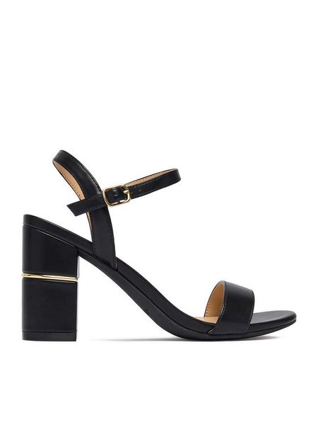 JENNY Sandały CEO-CD25-251-1 Czarny. Czarne sandały damskie Jenny, bez wzorów, z materiału, bez obcasa, na słupku, bez zapięcia. Za 129.99 zł.