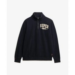 Sweter z zamkiem błyskawicznym Superdry Vintage Athletic. Niebieskie swetry przez głowę męskie Superdry., na zimę, m, bez wzorów, z polaru, bez kołnierzyka. W wyprzedaży za 346.25 zł.