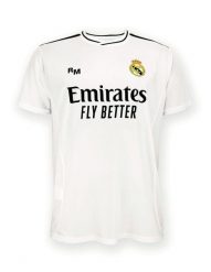 Koszulka kibica replika męska Premium Real Madryt 24-25. Białe koszulki sportowe męskie Real Madrid, m, bez wzorów, z bawełny, bez kołnierzyka, bez ramiączek, do piłki nożnej. Za 186.39 zł.
