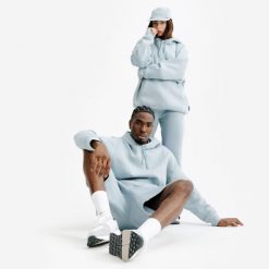 Bluza z kapturem unisex Elementals. Niebieskie bluzy męskie Decathlon, l, bez wzorów, z bawełny, z kapturem. W wyprzedaży za 119.99 zł.