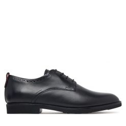 Półbuty HUGO. Czarne eleganckie półbuty Hugo, wizytowe, bez zapięcia. Za 764.99 zł.