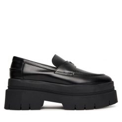 Loafersy HUGO. Czarne mokasyny damskie Hugo. Za 589.99 zł.