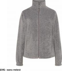 JHK FLRL300 - Bluza polarowa damska, taliowana, z suwakiem i dwoma zapinanymi kieszeniami - szary melanż M. Szare bluzy damskie JHK, m, bez wzorów, z polaru, bez kaptura. Za 58.74 zł.