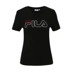 Koszulka damska Fila Schilde. Czarne t-shirty damskie Fila, l, bez wzorów, z materiału, sportowe, bez kołnierzyka. Za 102.00 zł.