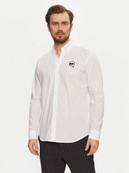 KARL LAGERFELD Koszula 605911 551671 Biały Regular Fit. Białe koszule męskie KARL LAGERFELD, l, bez wzorów, z bawełny, bez kołnierzyka, bez ramiączek. Za 539.99 zł.