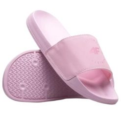 Klapki damskie na basen 4F 4FWSS26FSLIF096. Czarne klapki damskie 4f, bez wzorów, z materiału, sportowe, bez obcasa. Za 69.99 zł.