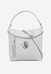 Niebieska Torebka Pikowana Shopper z Paskiem Lanelea. Niebieskie torebki shopper damskie Born2be, bez wzorów, eleganckie, pikowane, bez dodatków. Za 84.99 zł.