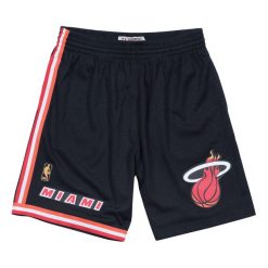 Krótki Miami Heat NBA Swingman. Czarne krótkie spodenki sportowe męskie Mitchell & Ness, s, bez wzorów, do koszykówki. Za 397.50 zł.