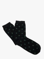 Świąteczne skarpety unisex. Czarne skarpety damskie Ryłko, bez wzorów, z bawełny. Za 24.99 zł.