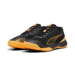 Halowe buty sportowe Solarstrike III PUMA Black Sun Stream White Orange. Białe buty sportowe męskie Puma, bez zapięcia, do piłki ręcznej. Za 299.99 zł.